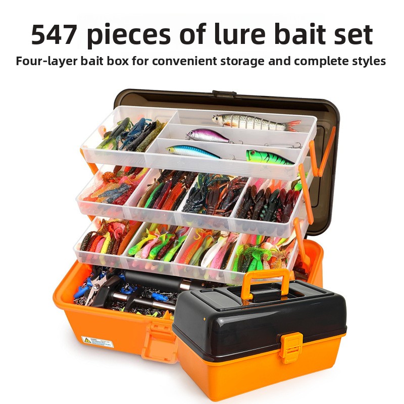Fishing Lure Accessories - Grote 4-laags opbergdoos voor zachte kunstaas