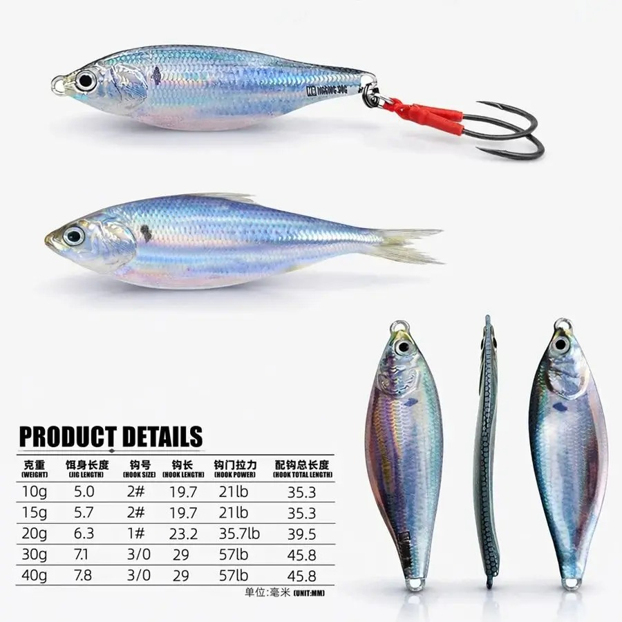 Fishing Lure Blade Bait - Metaal jig aas spinner zinkend 3D