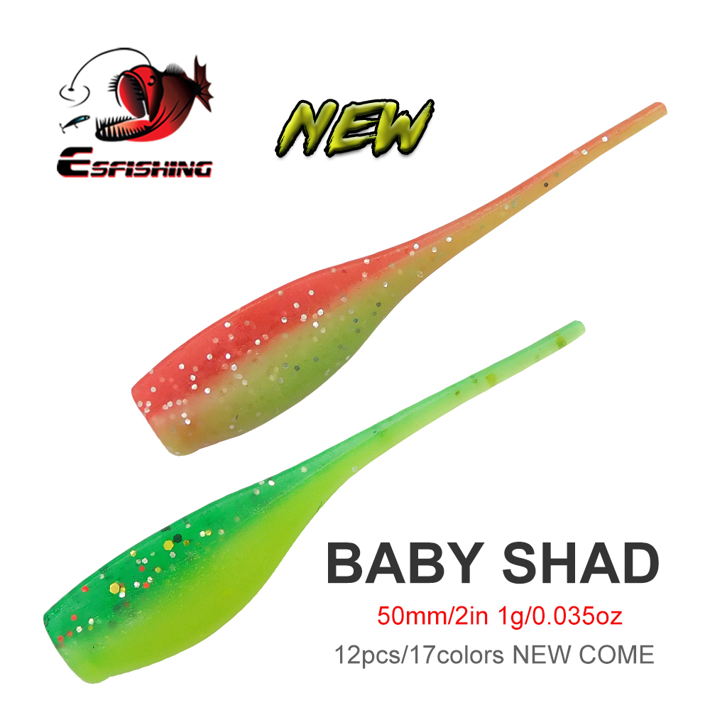 Fishing Lure Soft Plastic - ESFISHING 50mm Baby Shad zacht kunstaas,