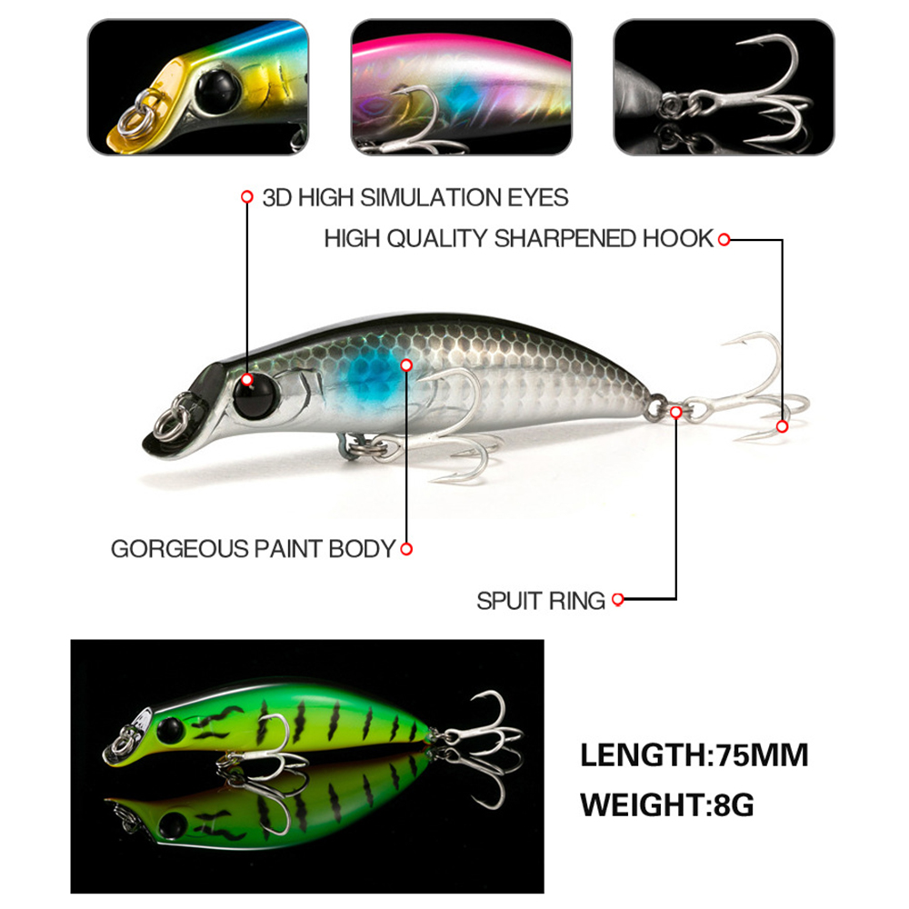 7.5Cm 8G Visaas Minnow Wobbler - Fishing Lure Jerkbait recensie en prijs