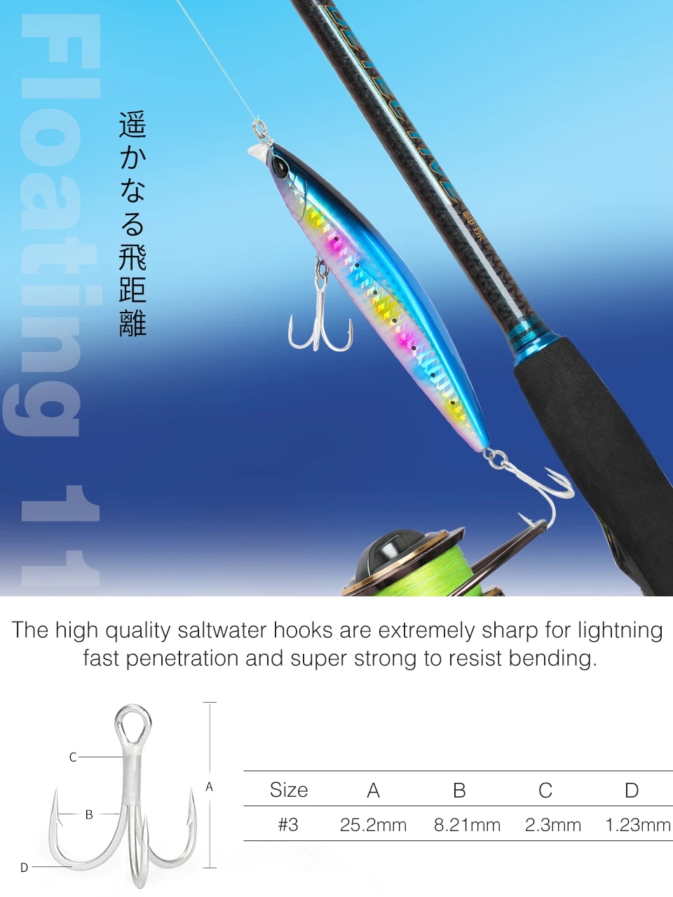 TSURINOYA-Ondiepe afstand drij - Fishing Lure Jerkbait recensie en prijs